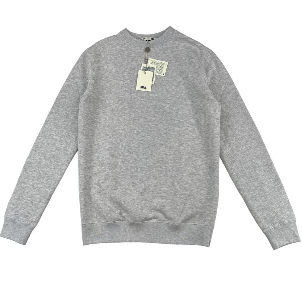 New Bulk Men L Large Grey Sweater Pullover Comfortable Long Sleeve Sweatshirt